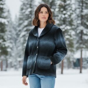 Vintage Woolrich John Rich & Bros Made in USA Shawl Collar Fleece Jacket Women S